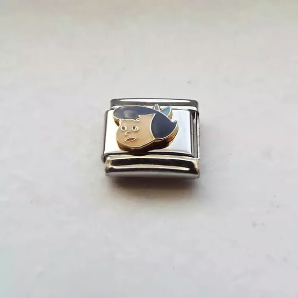 Enamel Betty Rubble 9mm stainless steel italian charm bracelet link new - Picture 1 of 2